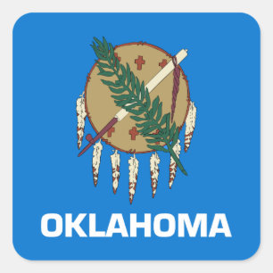 Oklahoma State Flag Square Sticker