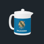 Oklahoma State Flag Teapot<br><div class="desc">Infuse your tea time with a touch of Oklahoma pride using our exclusive teapot featuring the flag of Oklahoma! This teapot is more than just a functional kitchen accessory; it’s a stylish tribute to Oklahoma’s unique heritage and cultural pride. Adorned with the iconic Oklahoma state flag, this teapot adds a...</div>
