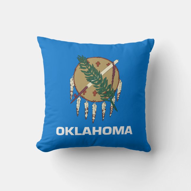 Oklahoma State Flag Throw Pillow (Front)