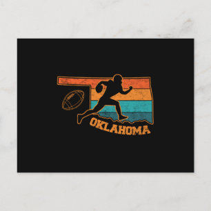 Oklahoma State Footbal Colorful Map Postcard