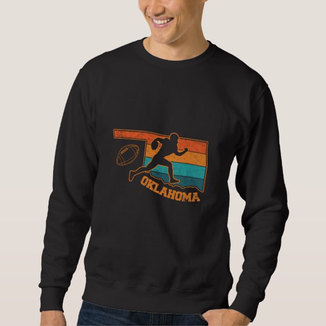 Oklahoma State Footbal Colorful Map Sweatshirt (Front)