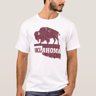 Oklahoma State Map Outline Buffalo Country T-Shirt