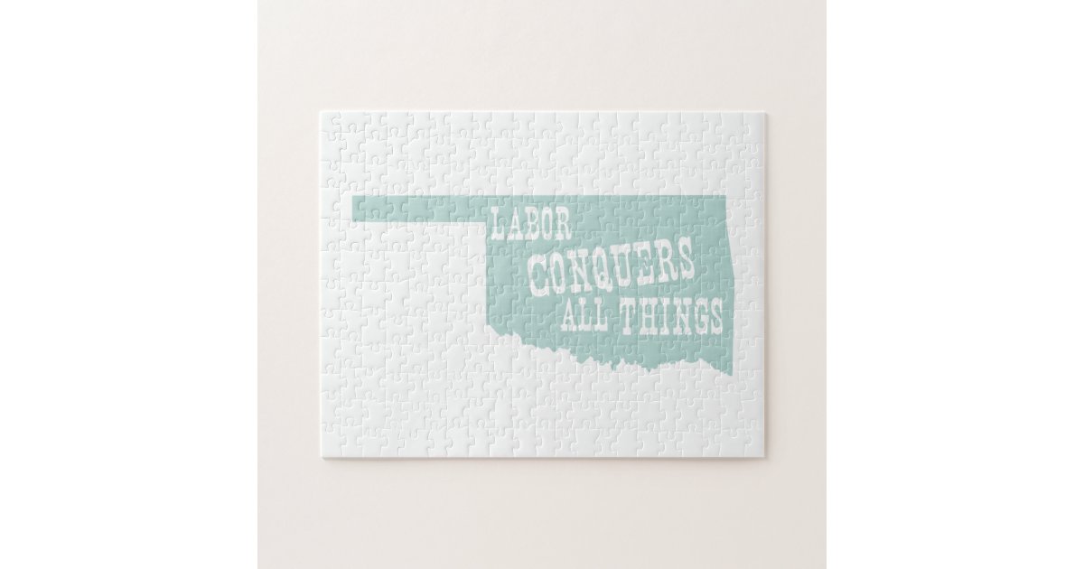 Oklahoma State Motto Slogan Jigsaw Puzzle Zazzle