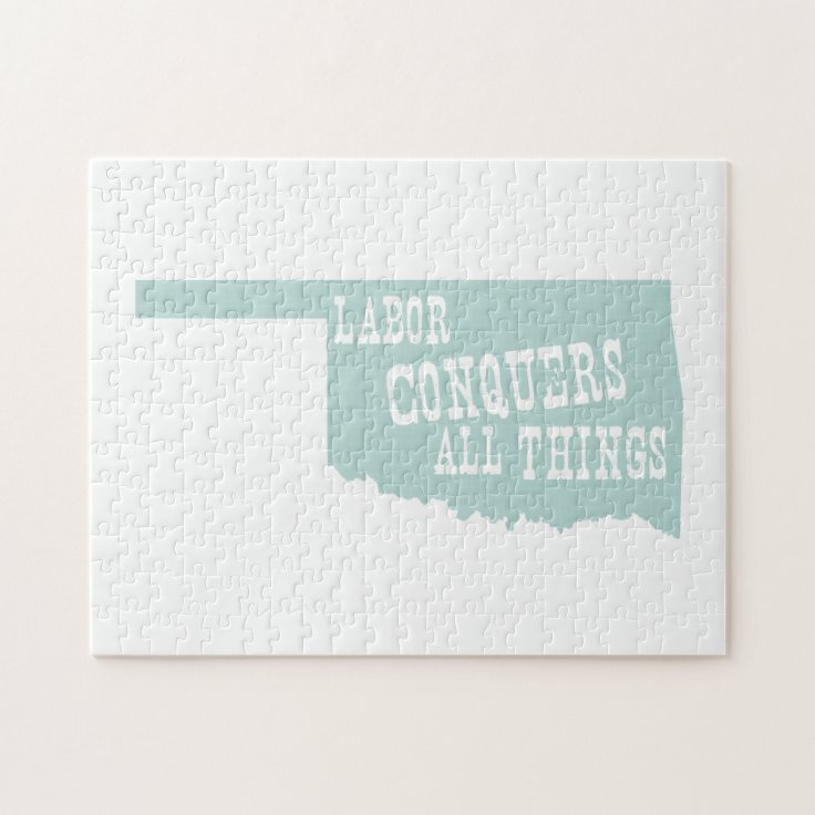 Oklahoma State Motto Slogan Jigsaw Puzzle Zazzle