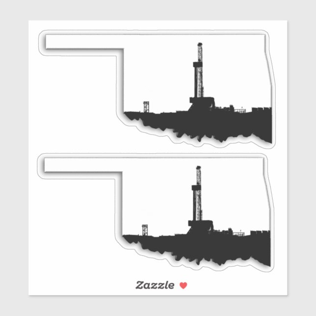Oklahoma State Oilfield Drilling Rig Cutout Sticker (Sheet)