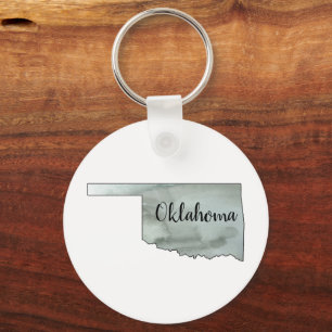 Oklahoma State Outline Painting Keychain