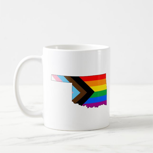 Oklahoma State Pride LGBTQ Progress Pride Coffee Mug (Left)