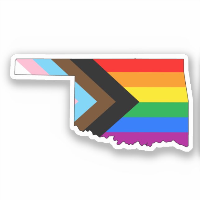 Oklahoma State Pride LGBTQ Progress Pride Sticker (Front)