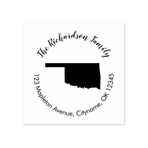 Oklahoma state return address rubber stamp