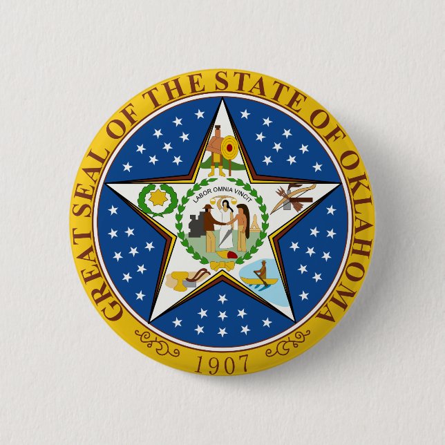Oklahoma State Seal Button (Front)