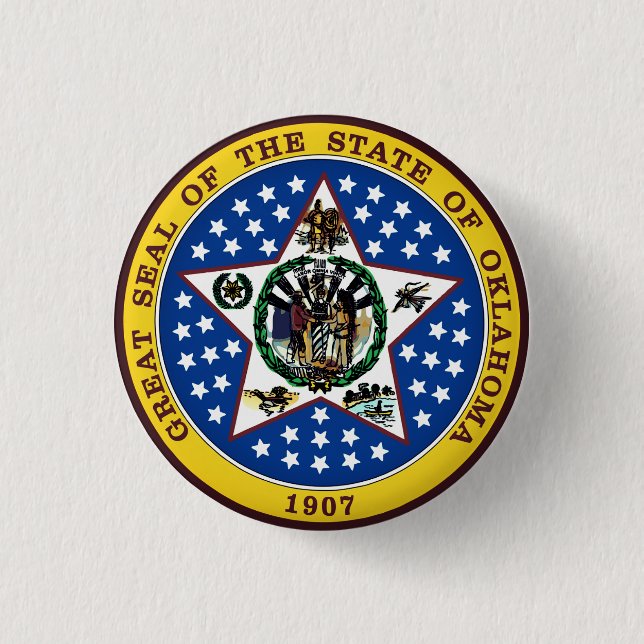 Oklahoma State Seal Button (Front)
