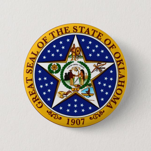 Oklahoma State Seal Button (Front)