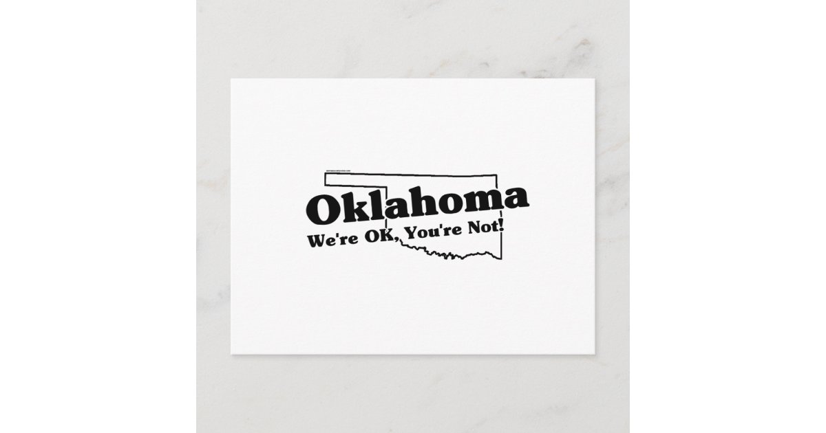 Oklahoma State Slogan Postcard Zazzle