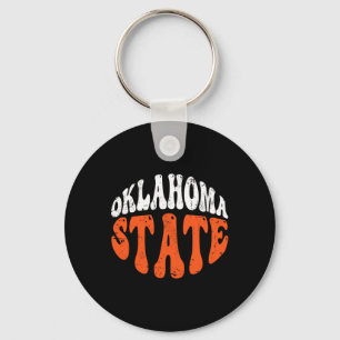 Oklahoma State Tee.retro Vintage Distressed Design Keychain