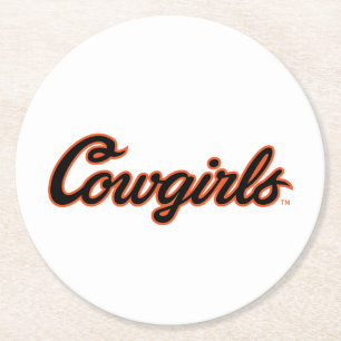 Oklahoma State University   Cowgirls Round Paper Coaster