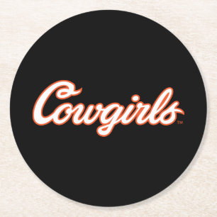 Oklahoma State University   Cowgirls Round Paper Coaster