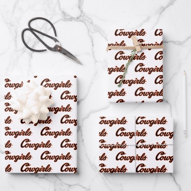 Oklahoma State University | Cowgirls Wrapping Paper Sheets (Front)