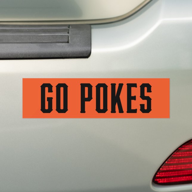 Oklahoma State University | Go Pokes 3 Bumper Sticker (On Car)