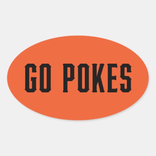 Oklahoma State University  Go Pokes 3 Oval Sticker