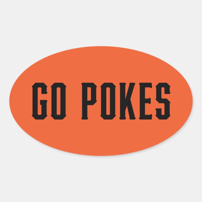 Oklahoma State University | Go Pokes 3 Oval Sticker (Front)