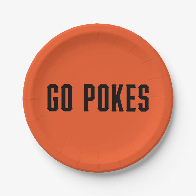 Oklahoma State University | Go Pokes 3 Paper Plates (Front)