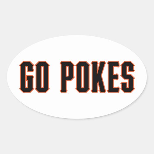 Oklahoma State University  Go Pokes Oval Sticker