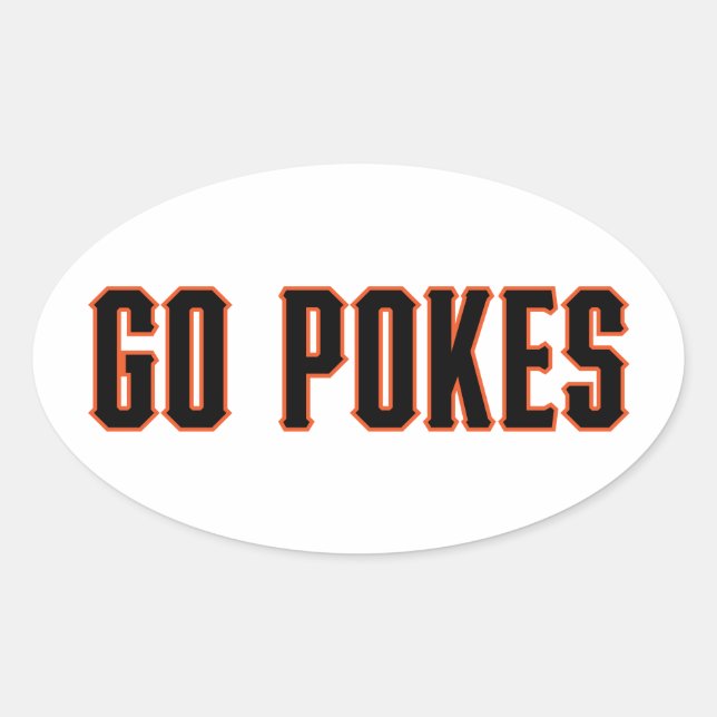Oklahoma State University | Go Pokes Oval Sticker (Front)