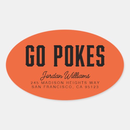 Oklahoma State University  Go Pokes Oval Sticker