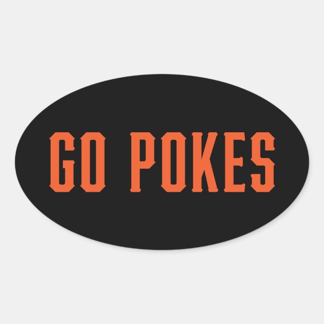Oklahoma State University | Go Pokes Oval Sticker (Front)