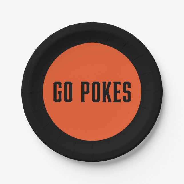 Oklahoma State University | Go Pokes Paper Plates (Front)