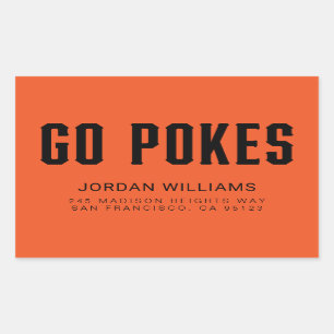 Oklahoma State University   Go Pokes Rectangular Sticker
