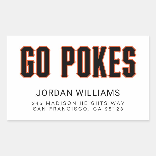 Oklahoma State University | Go Pokes Rectangular Sticker (Front)