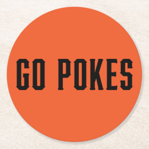 Oklahoma State University Go Pokes Round Paper Coaster