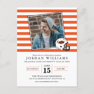 Oklahoma State University   OSU Football Helmet Announcement Postcard