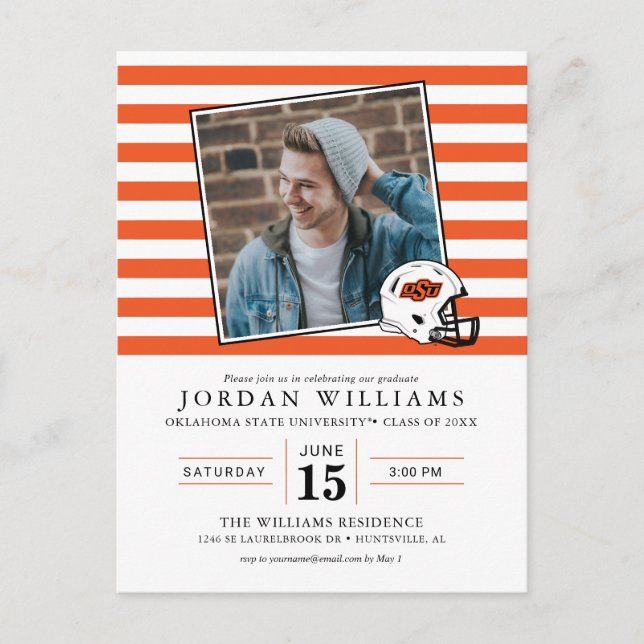 Oklahoma State University | OSU Football Helmet Announcement Postcard (Front)
