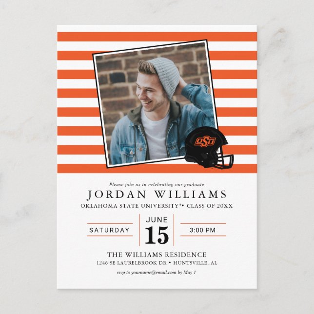 Oklahoma State University | OSU Football Helmet Announcement Postcard (Front)