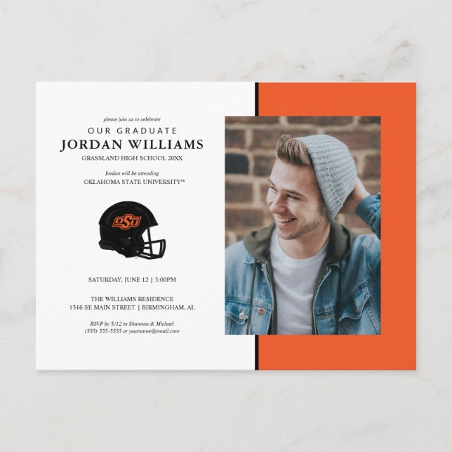 Oklahoma State University | OSU Football Helmet Announcement Postcard (Front)