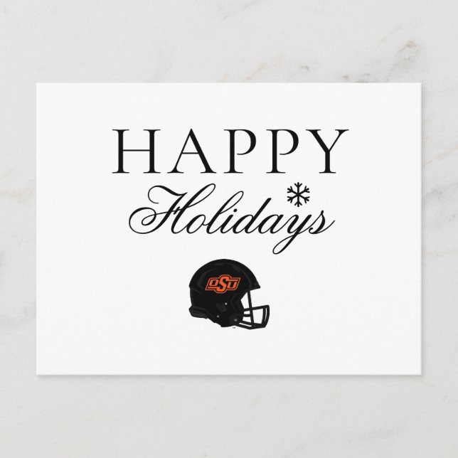 Oklahoma State University | OSU Football Helmet Holiday Postcard (Front)