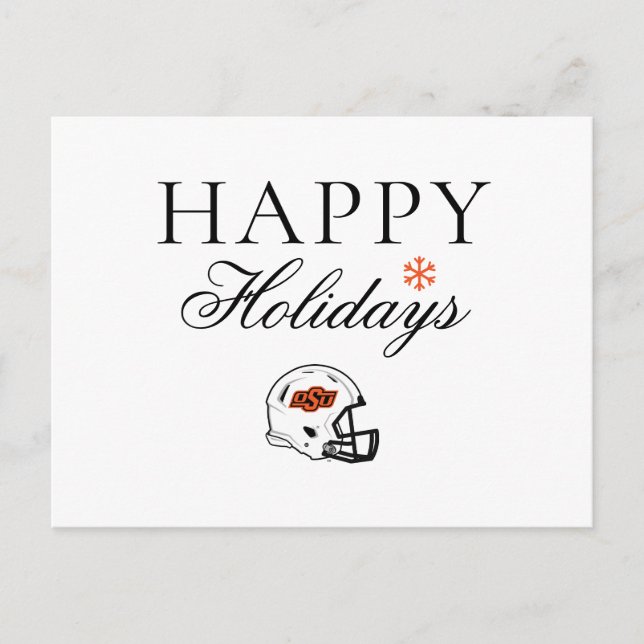Oklahoma State University | OSU Football Helmet Holiday Postcard (Front)