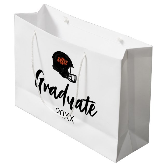 Oklahoma State University | OSU Football Helmet Large Gift Bag (Front Angled)