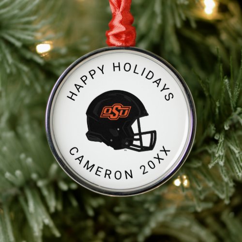 Oklahoma State University  OSU Football Helmet Metal Ornament