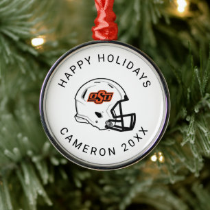 Oklahoma State University OSU Football Helmet Metal Ornament