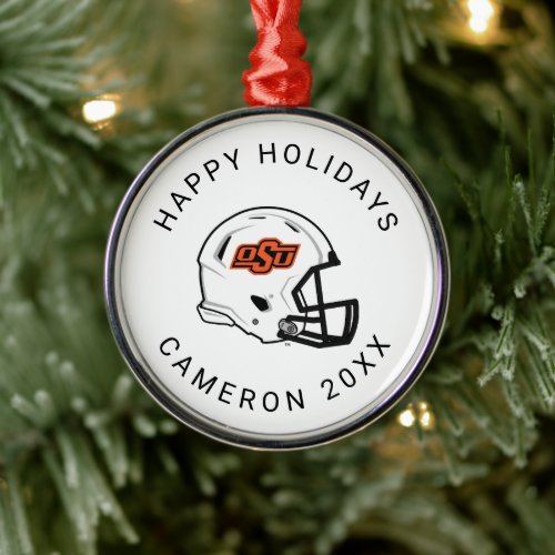 Oklahoma State University | OSU Football Helmet Metal Ornament