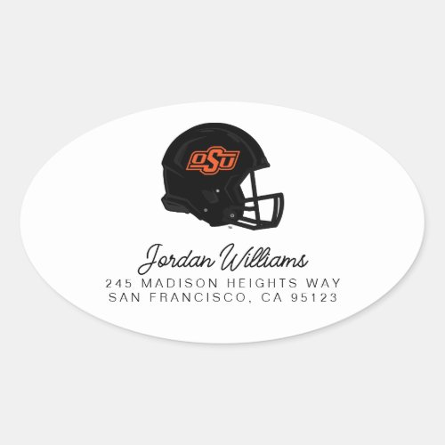 Oklahoma State University  OSU Football Helmet Oval Sticker