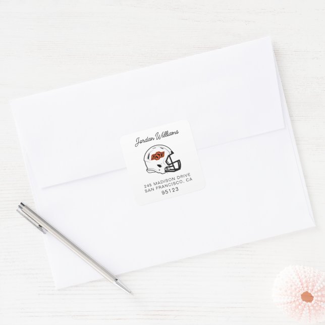 Oklahoma State University | OSU Football Helmet Square Sticker (Envelope)