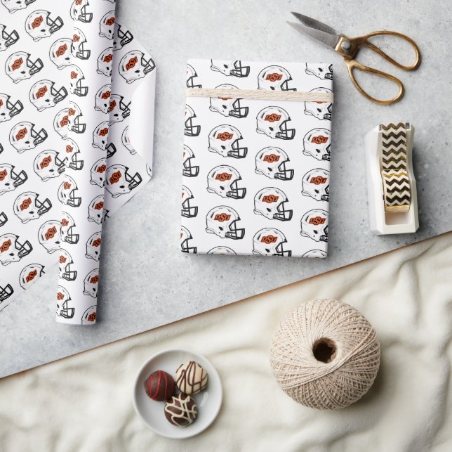 Oklahoma State University | OSU Football Helmet Wrapping Paper (Crafts)