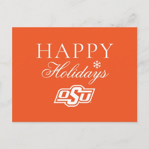 Oklahoma State University  OSU Logo Holiday Postcard