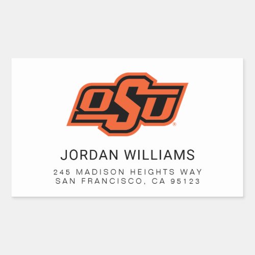 Oklahoma State University  OSU Logo Rectangular Sticker