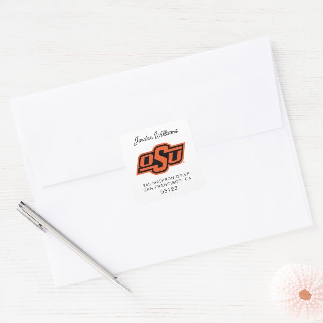 Oklahoma State University | OSU Logo Square Sticker (Envelope)