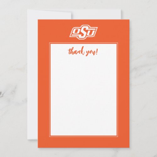 Oklahoma State University  OSU Logo Thank You Card